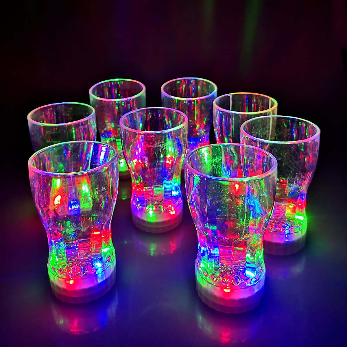 OceanWings 12 Pack Large Light Up Cup, LED Glow in The Dark Party Supplies Party Favors Light Up Drinking Shot Glasses for Adults Wedding Birthday