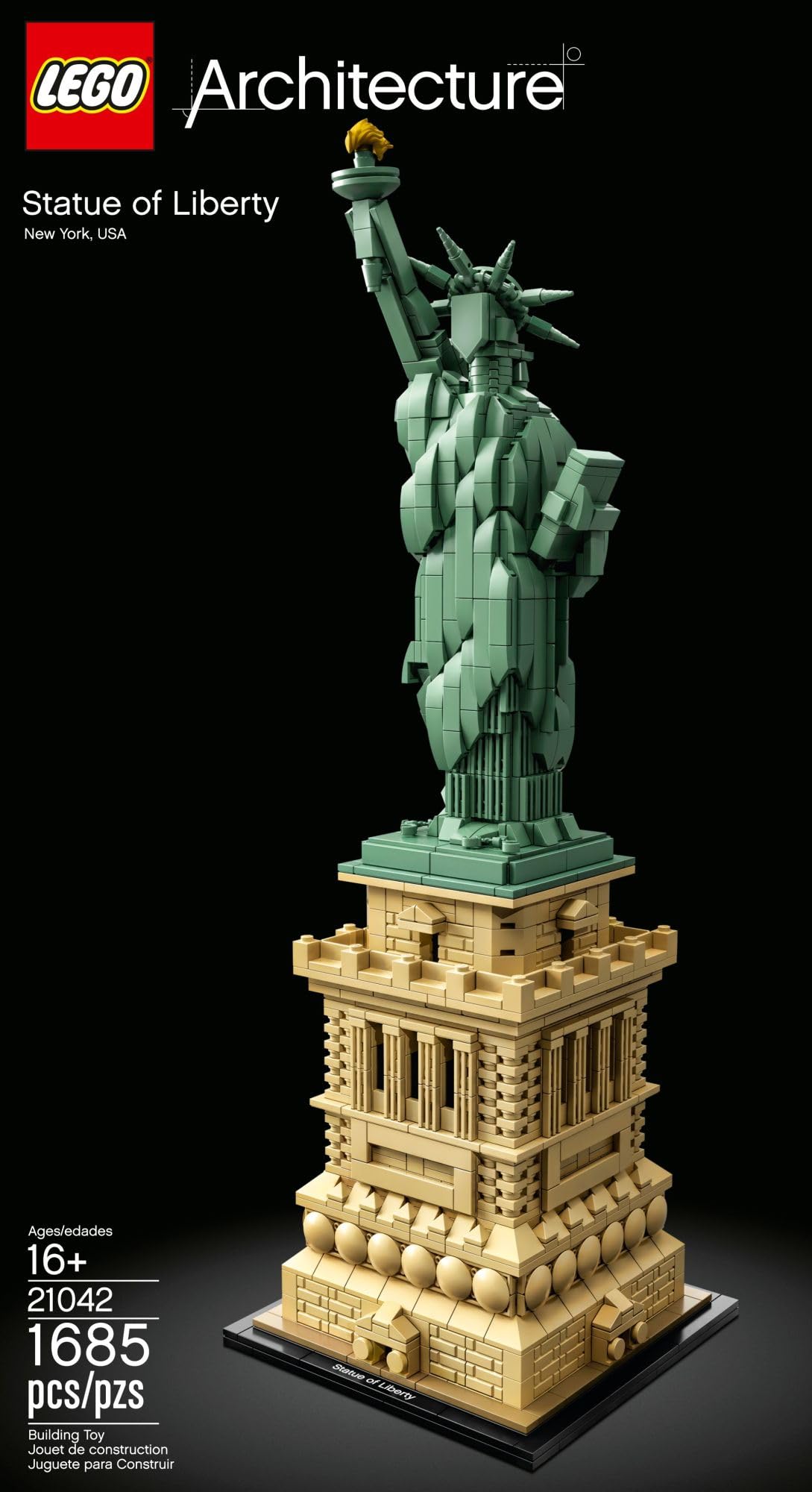 LEGO Architecture Statue of Liberty Model Building Set - Collectible New York City Souvenir, Creative Home Décor or Office Centerpiece, Great Gift