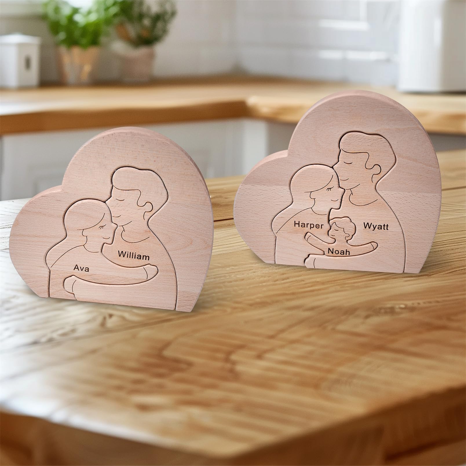 YOOURNEONS Custom Puzzle Personalized Wooden Puzzle with Family Name Personalized Wooden Home Decor Puzzles Gifts for Mom, Dad,Grandparents, Birthday