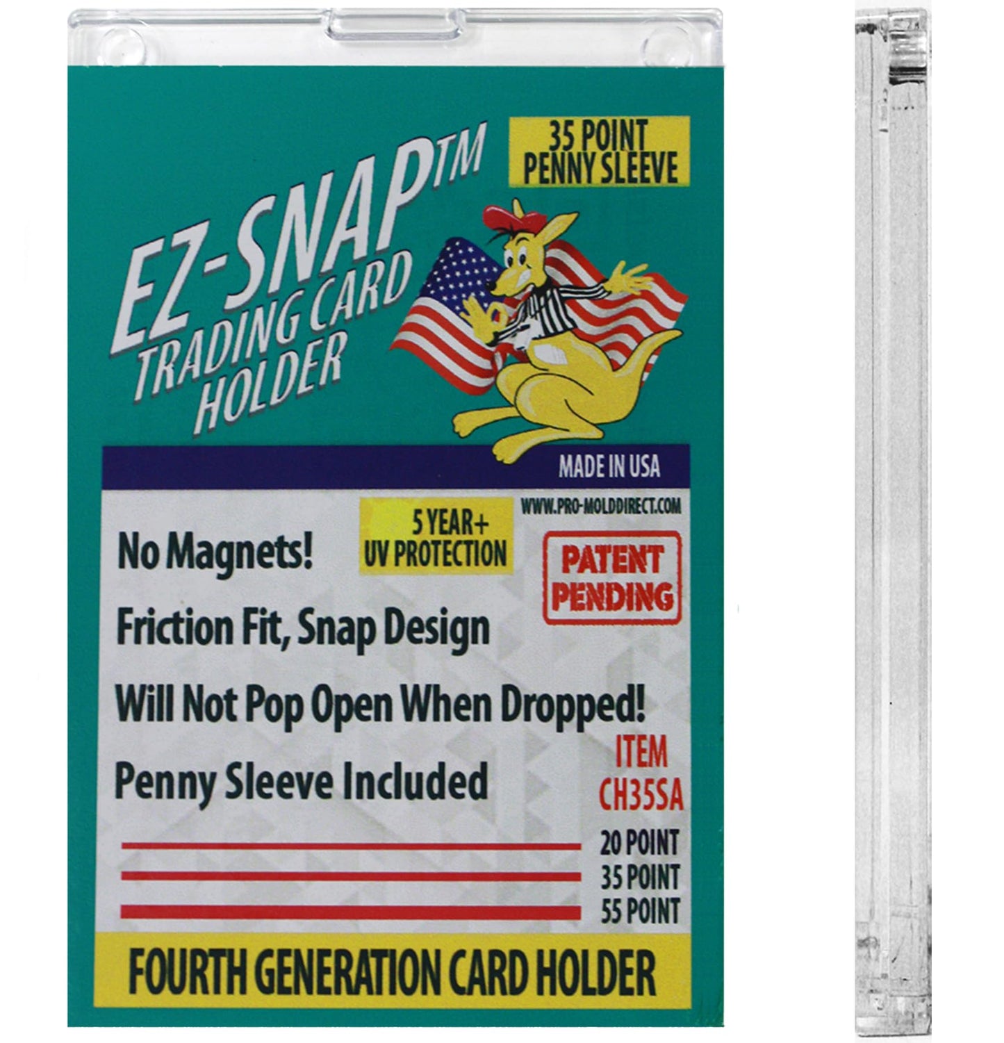 5-Count Pro-Mold 35pt EZ-Snap Trading Card Holders Holds Sleeved Card UV Protection CH35SA