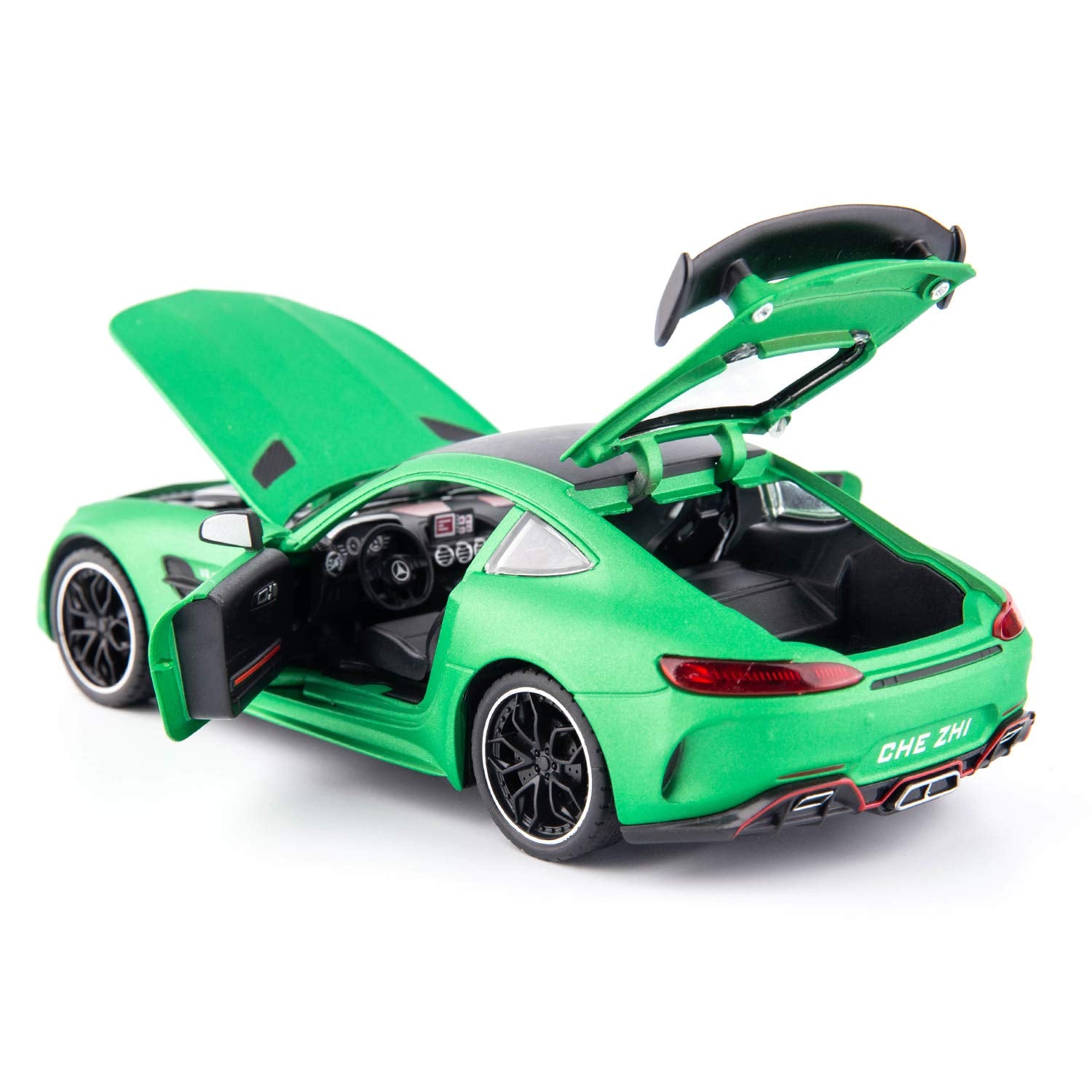 BDTCTK 1/24 AMG GTR Toy Cars Model Car, Zinc Alloy Pull Back Toy car with Sound and Light for Kids Boy Girl Gift (Green)