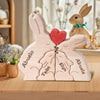 JOBFLY Personalized Wooden Bunny Puzzle We are One Family Puzzle Custom Name Sculpture Unique Wooden Decor Gift for Mom/Dad/Family Members House
