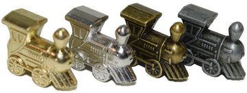 Regal Games - Mexican Train Domino Replacement Metal Marker Trains - for Mexican Train Domino Game - Gold, White Gold, Antique Brass & Gunmetal Black