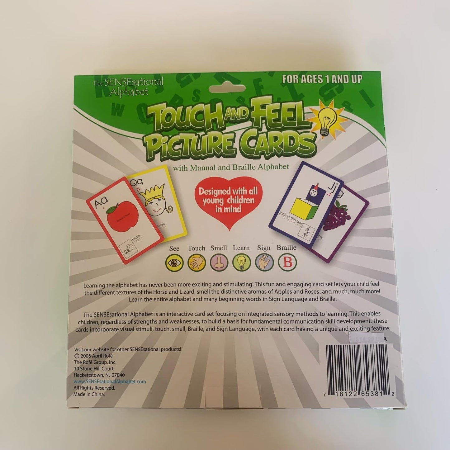 The Sensesational Alphabet Touch and Feel Flash Cards for 1 Year Old and Above - Multi-Sensory Cards for Toddlers and Kids with Braille and ASL