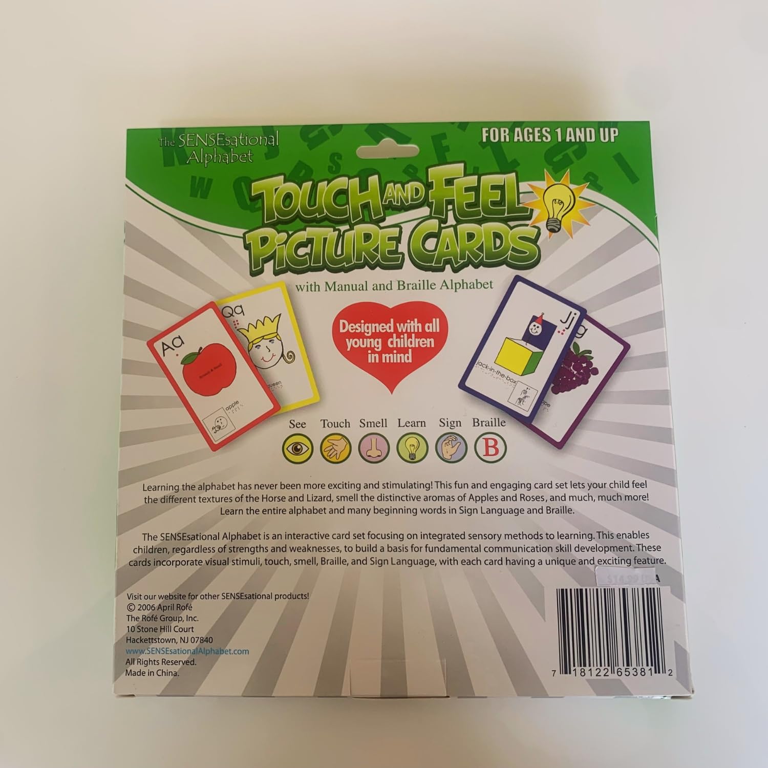 The Sensesational Alphabet Touch and Feel Flash Cards for 1 Year Old and Above - Multi-Sensory Cards for Toddlers and Kids with Braille and ASL