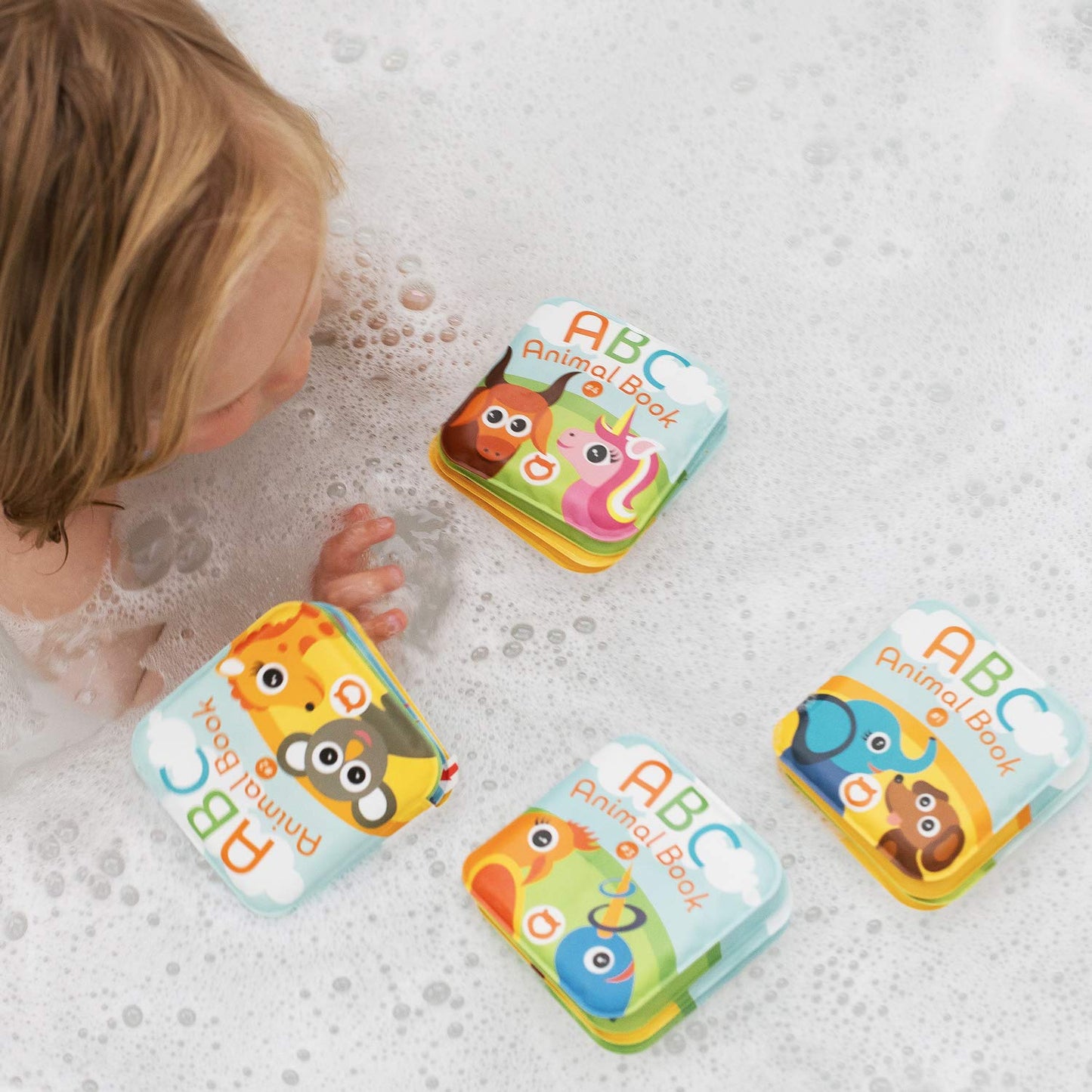 Floating Baby Bath Books. Kids Learning Bath Toys. Waterproof Bathtime Toys for Toddlers. Kids Educational Infant Bath Toys.(Set of 4: ABC Animal Bath