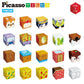Picasso Cubes 1” Fall Autumn Harvest Theme Magnetic Blocks Build Cubes 90 Piece Magnet Tile Construction Building Block Set Sensory Toy Early