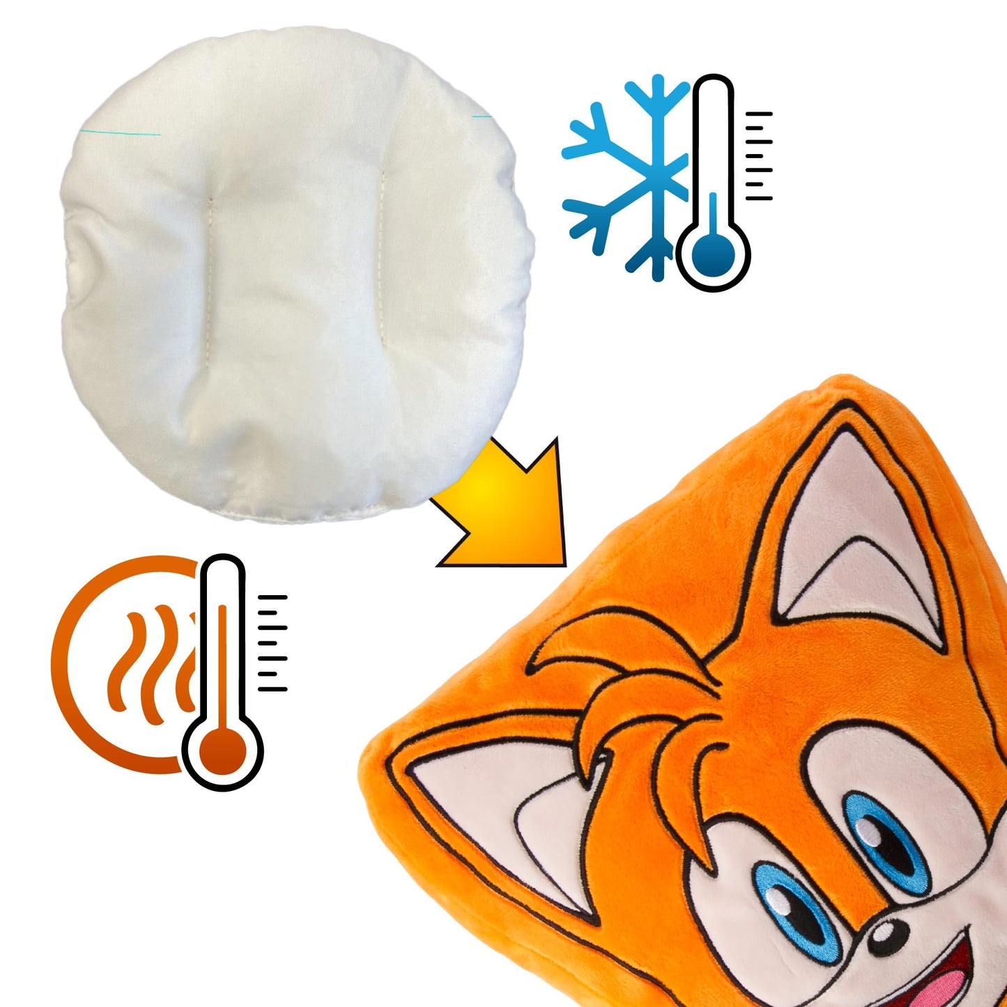 Mighty Mojo Tails Pouch Pal -10”- Heatable & Cooling Plush Pillow with All-Natural Seed Pouch | Microwavable Comfort for Toddlers | Huggable, Ready
