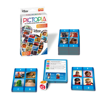 Ravensburger Disney World of Disney Pictopia Card Game - Travel-Sized Trivia Game for Kids and Adults | Educational Fun | Family Bonding Time | Ideal