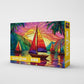 Springbok Tropical Sailing 500 Piece Square Jigsaw Puzzle for Adults - Poster Now Included - Stained Glass Sail Boat - Unique Cut Pieces - Made in USA
