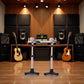 2Pcs Black 1/12 Dollhouse Miniature Accessories,Metal Microphone with Stand, Dollhouse Microphone Music Room Recording Room Studio Decoration Present