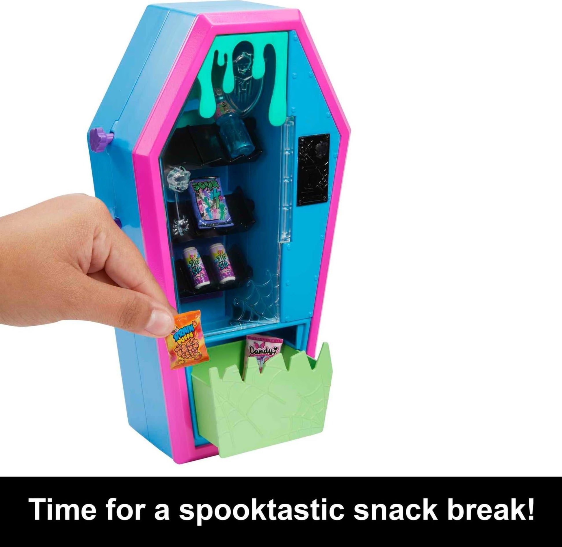 Monster High Playset, Student Lounge with Doll House Furniture, 2 Pets & Themed Accessories, Working Vending Machine