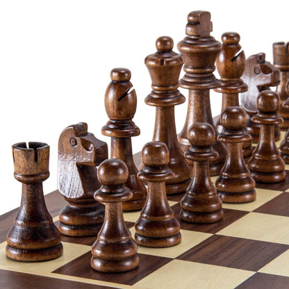 AMEROUS Wooden Chess Pieces Only, Tournament Staunton Wood Chessmen with 3.5 inches King, Chess Game Pawns for Chess Board Game, Replacement