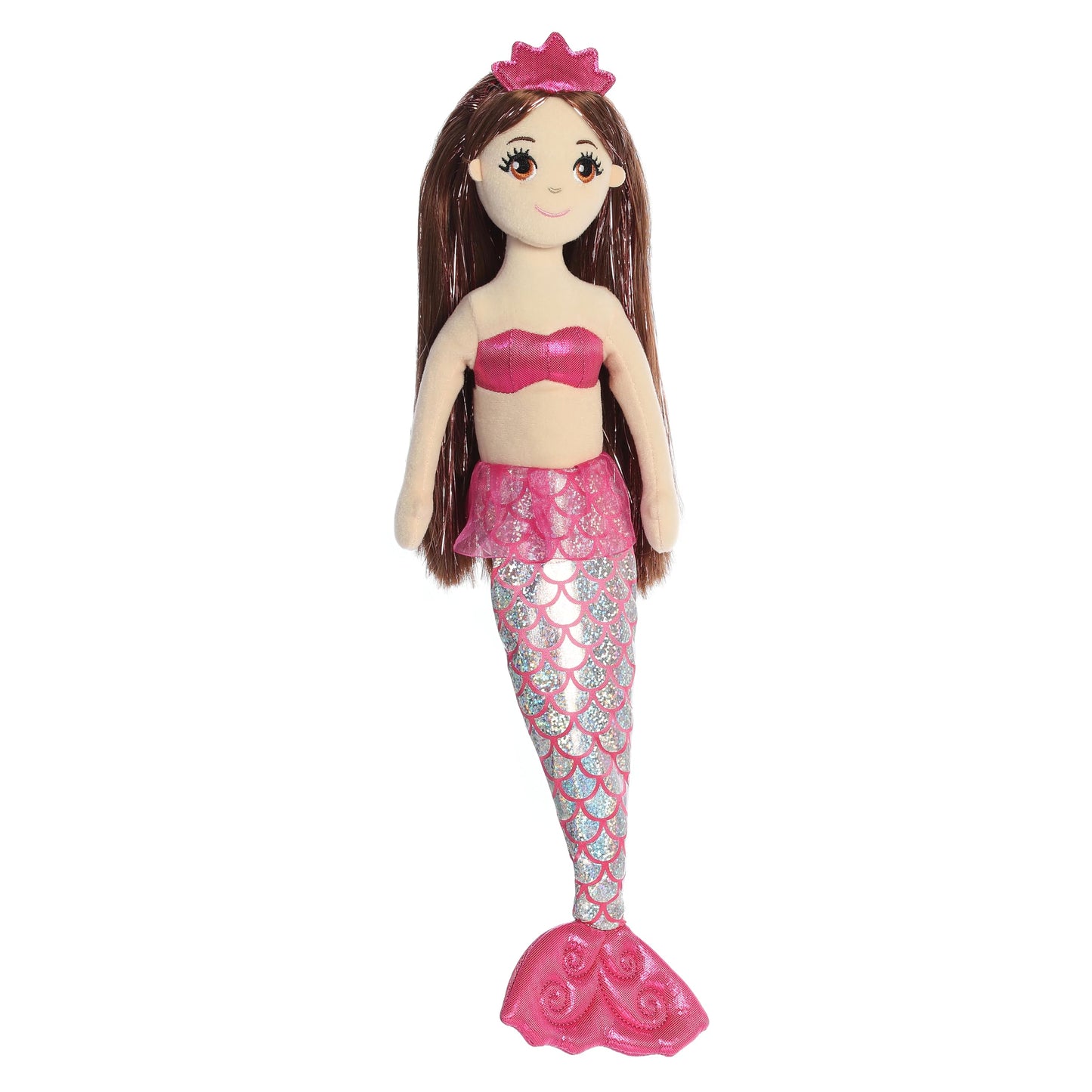 Aurora® Enchanting Sea Sparkles™ Ruby Stuffed Doll - Imaginative Play with Magical Companions - Perfect for Kid's Birthdays and Celebrations - Pink 18