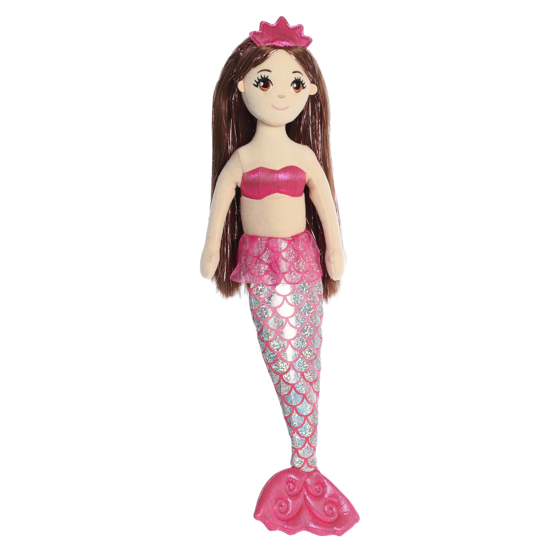 Aurora® Enchanting Sea Sparkles™ Ruby Stuffed Doll - Imaginative Play with Magical Companions - Perfect for Kid's Birthdays and Celebrations - Pink 18