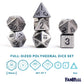 FanRoll 16mm Metal Polyhedral DND Dice Set: Antique Silver, Role Playing Game Dice for Dungeons and Dragons