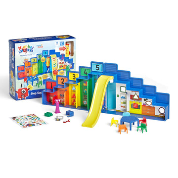 hand2mind Step Squad Mission Headquarters Playset - TV Show Action Figure Playset with 11 Accessories, Counting and Number Toys, for Toddlers and Kids