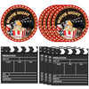 40PCS Movie Night Party Supplies Movie Theme Birthday Party Plates and Napkins Set Movie Night Disposable Dinnerwares Favors for Movie Theme Party