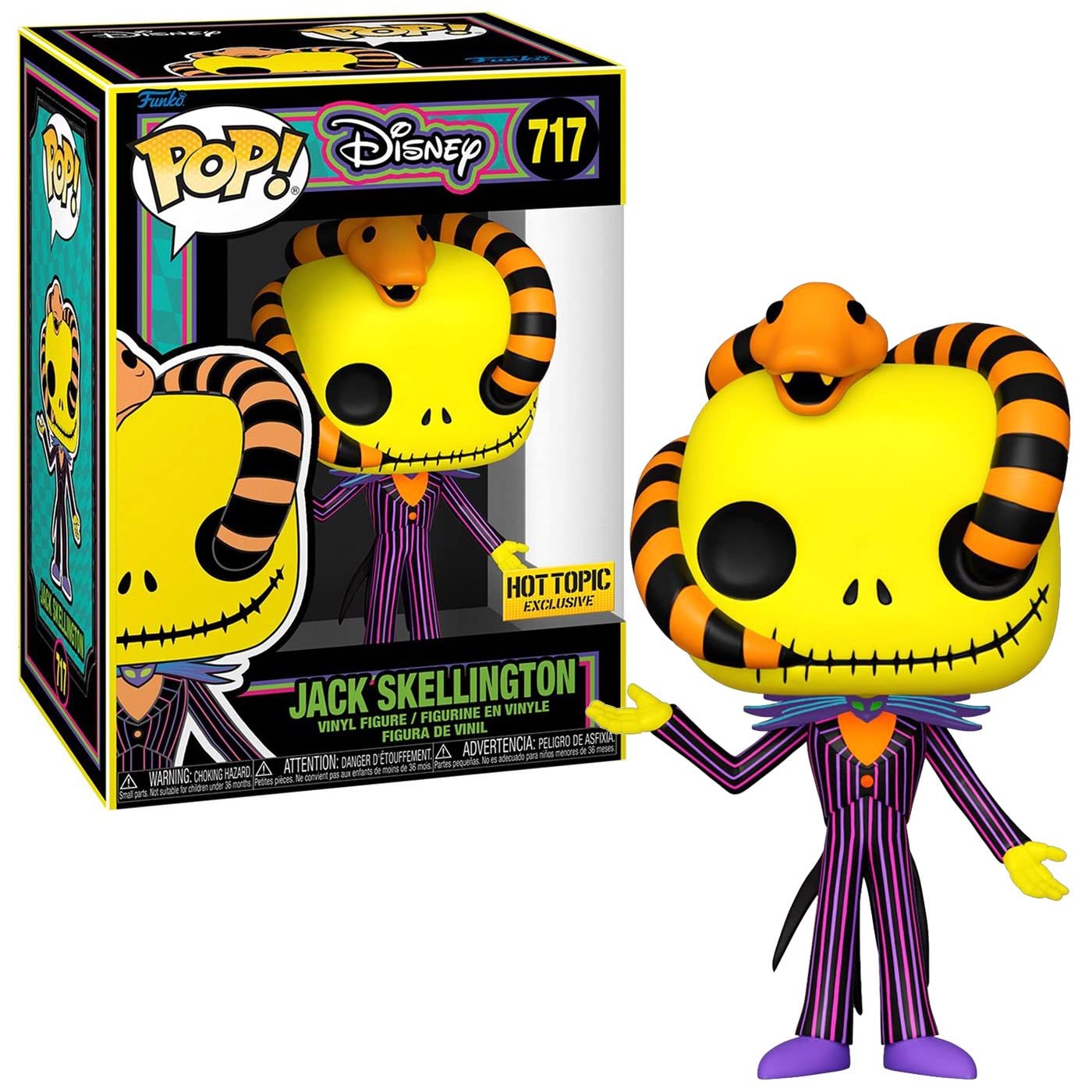 Funko Nightmare Before Christmas POP! Disney Jack Skellington Exclusive Vinyl Figure #717 [Blacklight, Snake]