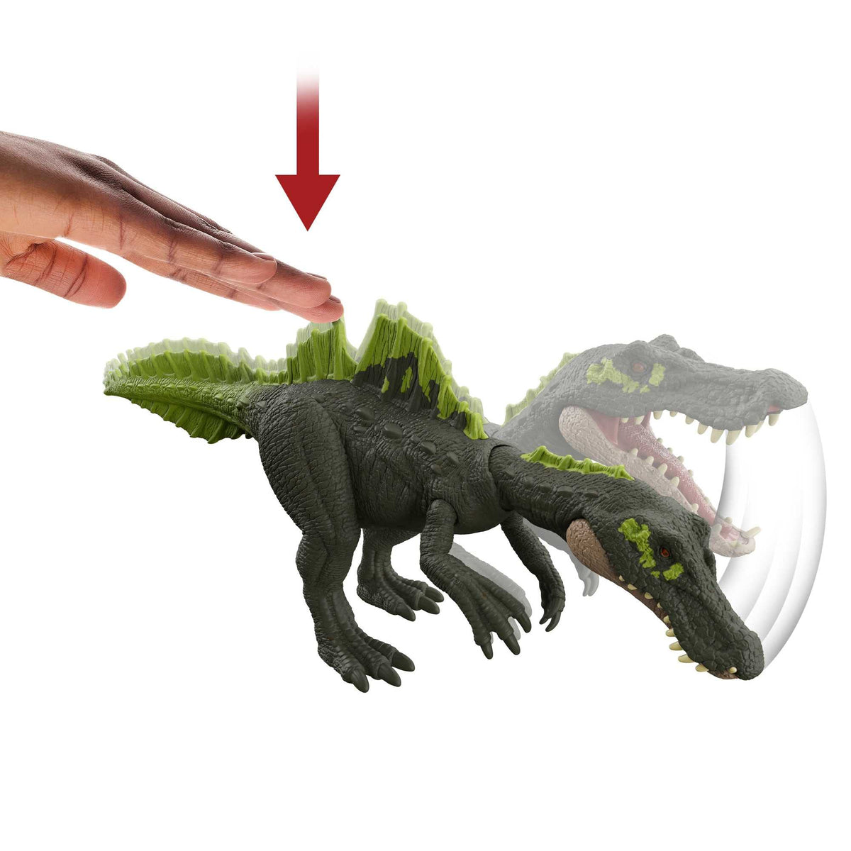 Mattel Jurassic World Dominion Roar Strikers Dinosaur Action Figure with Roaring Sound & Attack Action, Ichthyovenator Dino Toy Includes Downloadable