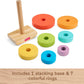 Fisher-Price Wood Toddler Toy Rock-a-Stack, 8-Piece Wooden Ring Stacking Activity for Fine Motor Skill Development Kids Ages 18+ Months