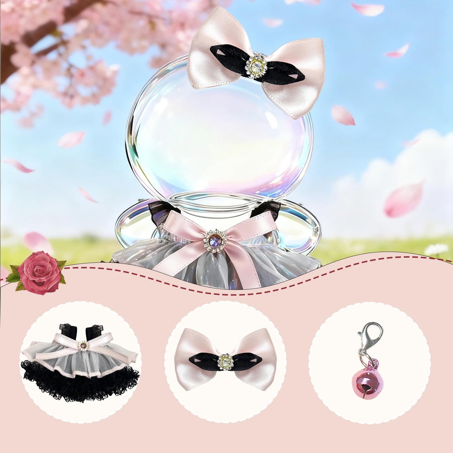 Dress Set Clothes for 17cm Doll(No Dolls) Fashionable and Cute high-end Dresses?The Set has 3 Accessories, Including a Dress, a Bow on The Head,