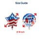 Dream Decor Happy 4th of July Balloons 12 Pack - American Flag Star & Happy 4th of July Foil Balloons with Ribbon Rolls & Inflation Straw - Patriotic