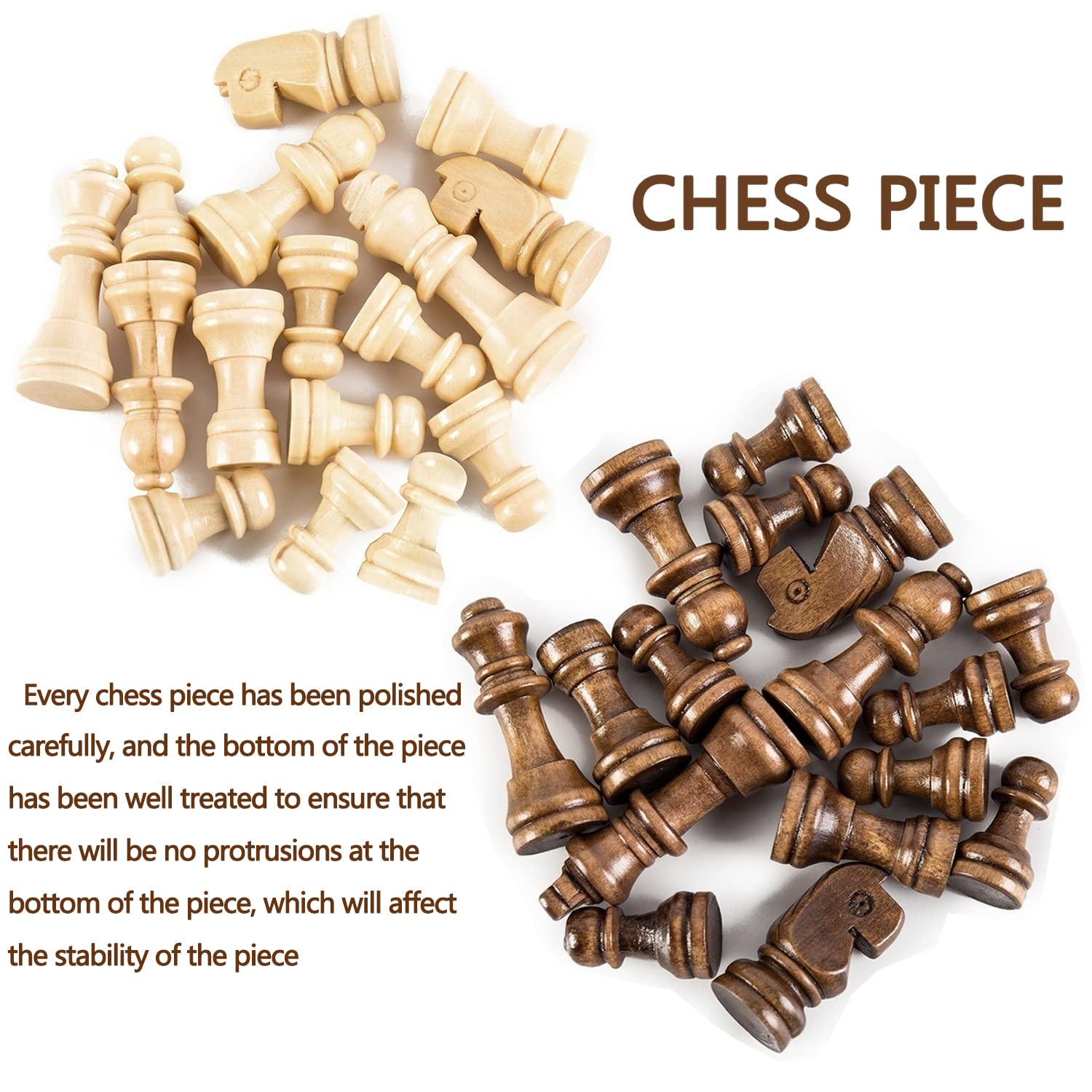 Folding Storage Wooden Chess Board Sets - 3 in 1 Chess Board Game for Adults and Kids (Backgammon, Checkers), Exquisite Wooden Chess Set