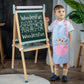 Kids Wooden Easel with Paper Roll, Adjustable Magnetic Double Sided Drawing Board Whiteboard & Chalkboard Dry Easel Board, Children Art Easel for 3-12
