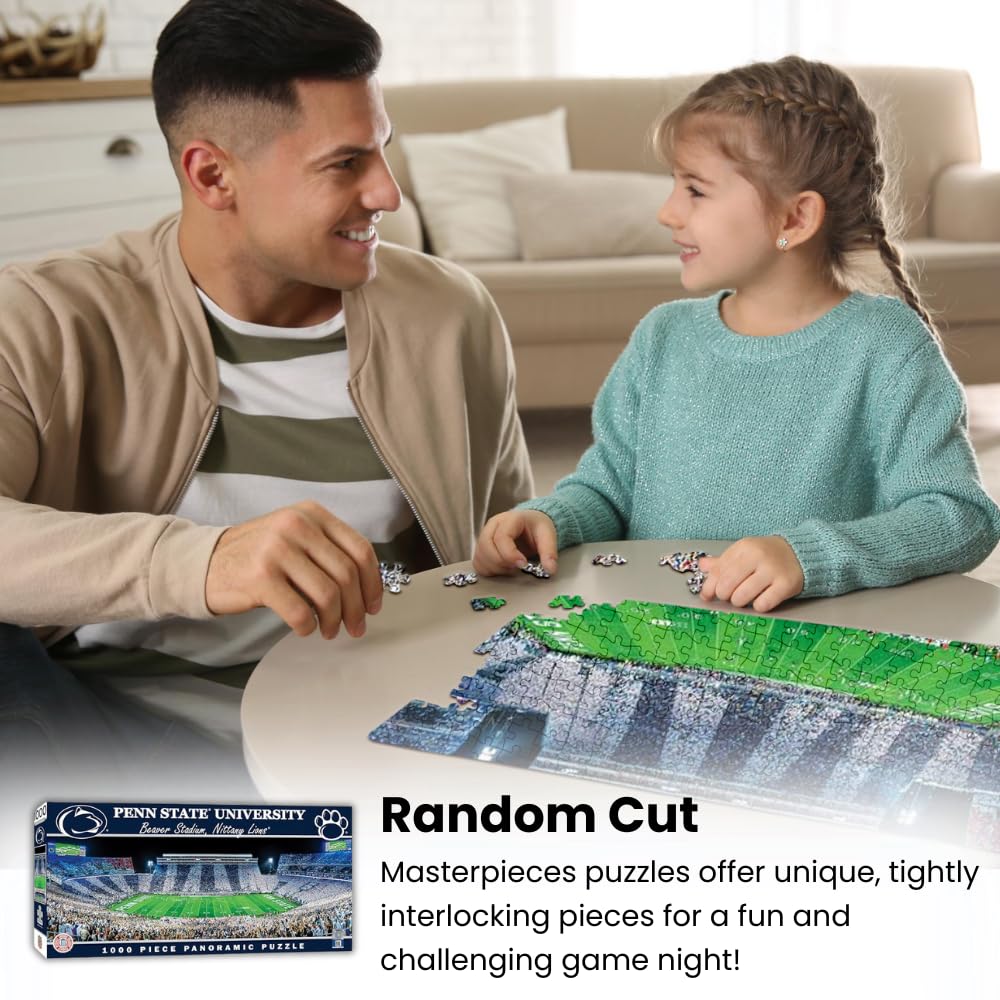 MasterPieces - 1000 Piece Jigsaw Puzzle, NCAA Michigan Wolverines, Panoramic Football Stadium View, Fun for Adults and Family, 13"x39"