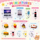 20Pcs Miniature Laptop Computer Tablet Toy Phone Pad and Hamburger Fries Cola Fast Food Cake Coffee Juice Fits Doll Accessories Scale Dollhouse