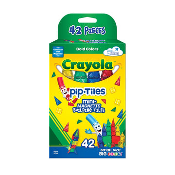 CreateOn Crayola Mini Magnetic PIP-Tiles, Building Set for Kids, Magnetic Building Toys for Kids, STEM Travel Toys for Boys and Girls Ages 3+