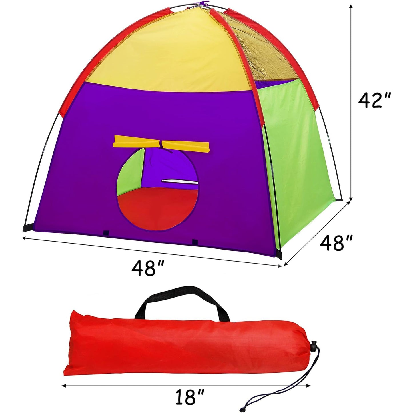 ATDAWN Kids Play Tent, Kids Pop Up Tent, Camping Playground, Indoor/Outdoor Children Playhouse for Boys and Girls, Rainbow Color