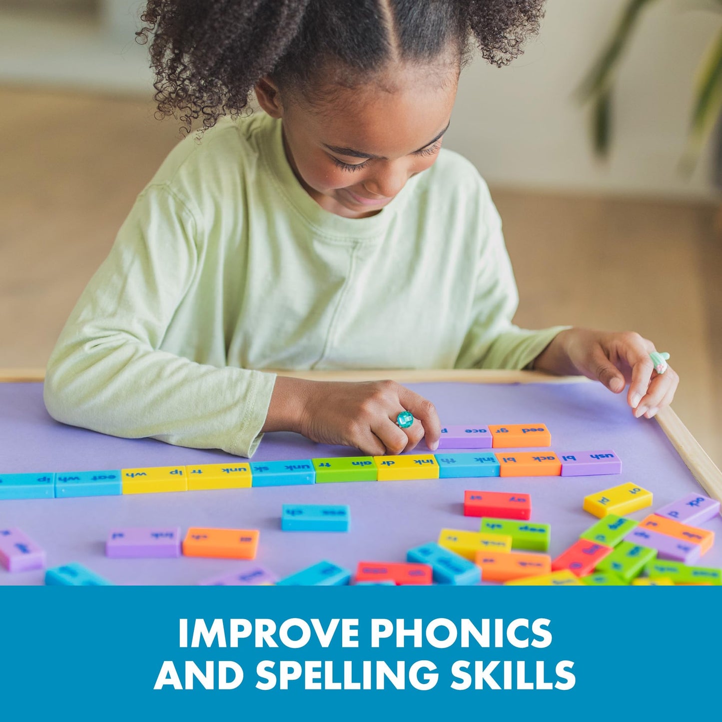 Educational Insights Phonics Dominoes: Blends & Digraphs - First Grade Phonics Games for Kids Ages 6-8, Learn to Read Phonemic Awareness