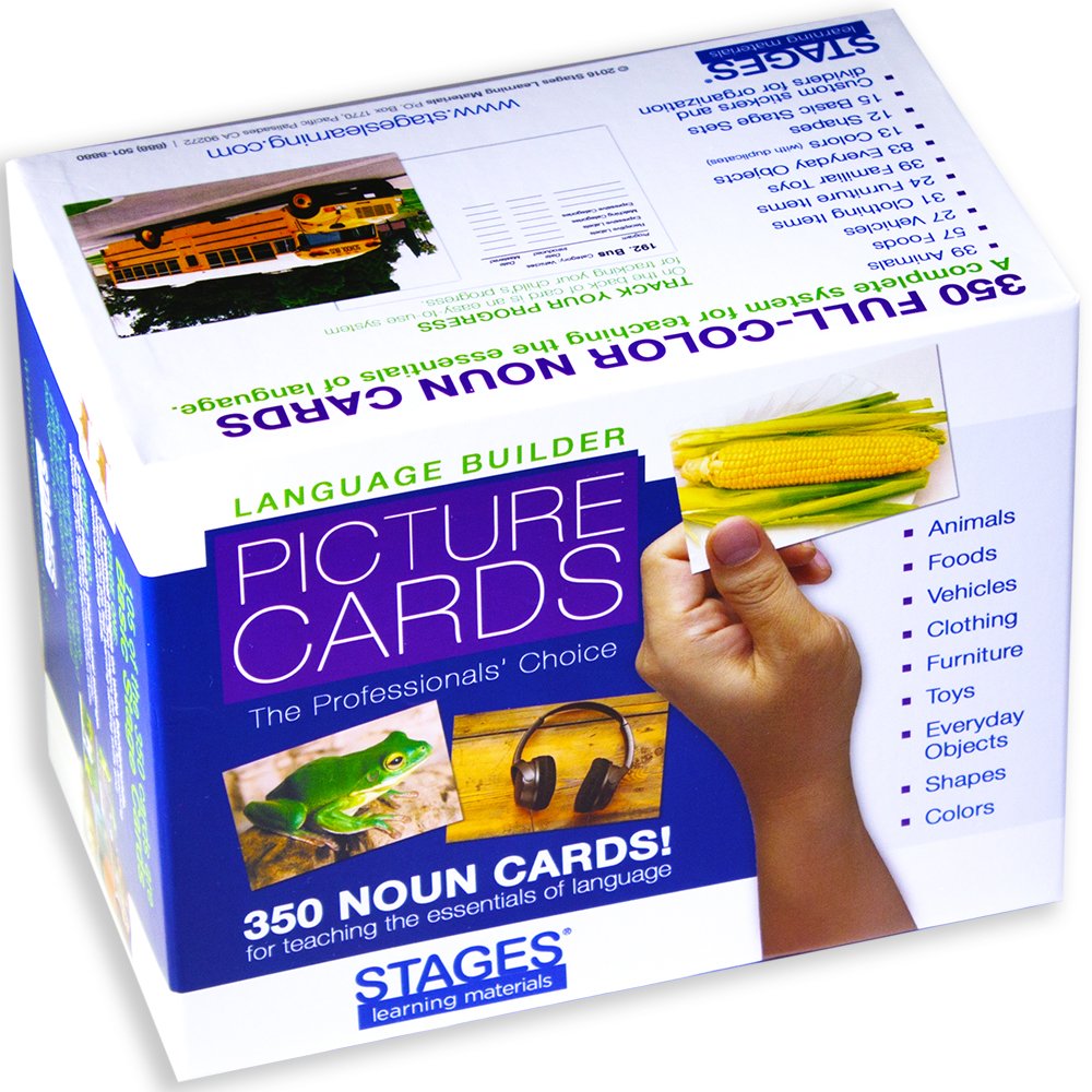 Stages Learning Materials Language Builder Picture Noun Flash Cards Photo Vocabulary Autism Learning Products for ABA Therapy and Speech