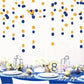 Navy-Blue White-Gold Party-Decorations Streamers Garland - 52Ft Graduation 2026 Glitter Hanging Paper Banner, Men Boy Birthday Nautical Fathers Day