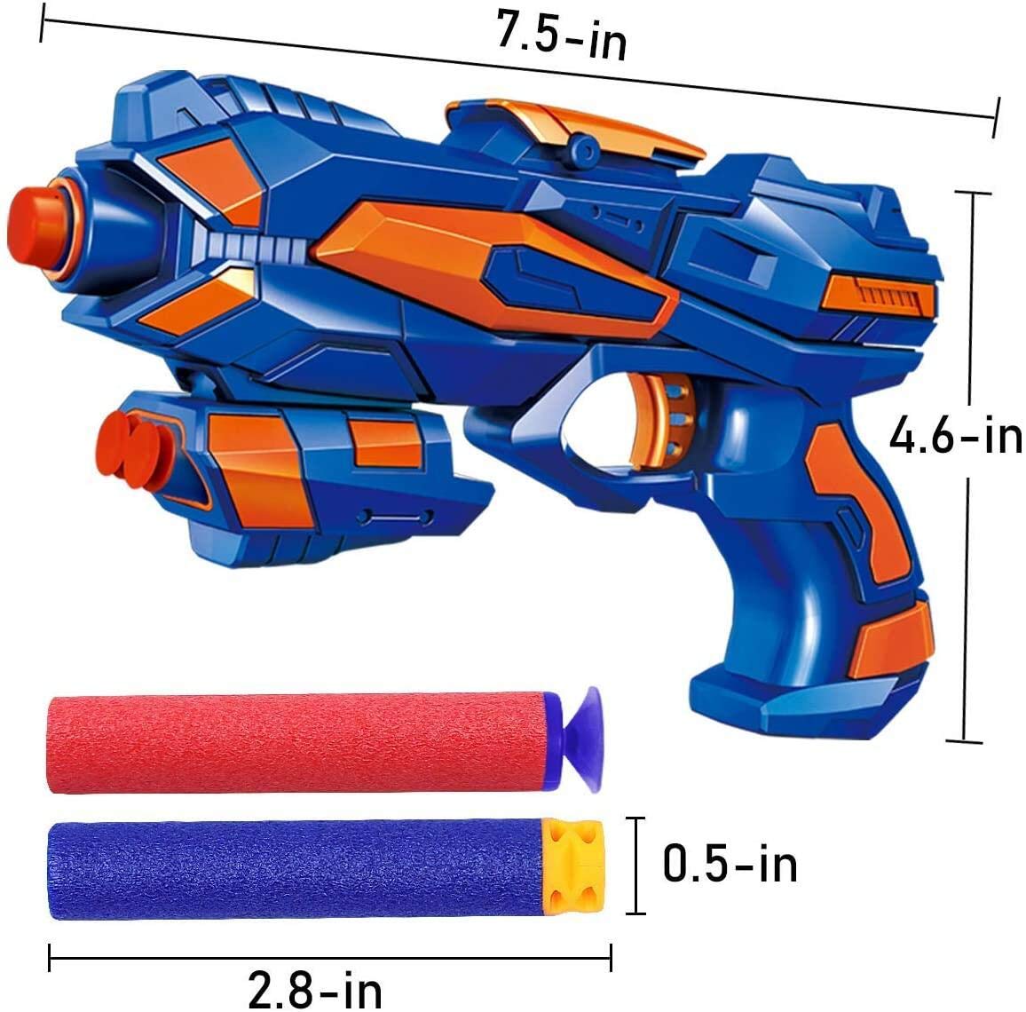 POKONBOY 2 Pack Blaster Guns Toy Guns for Boys with 60 Pack Refill Soft Foam Darts for Kids Birthday Gifts Party Supplies Hand Gun Toys for 6+ Year