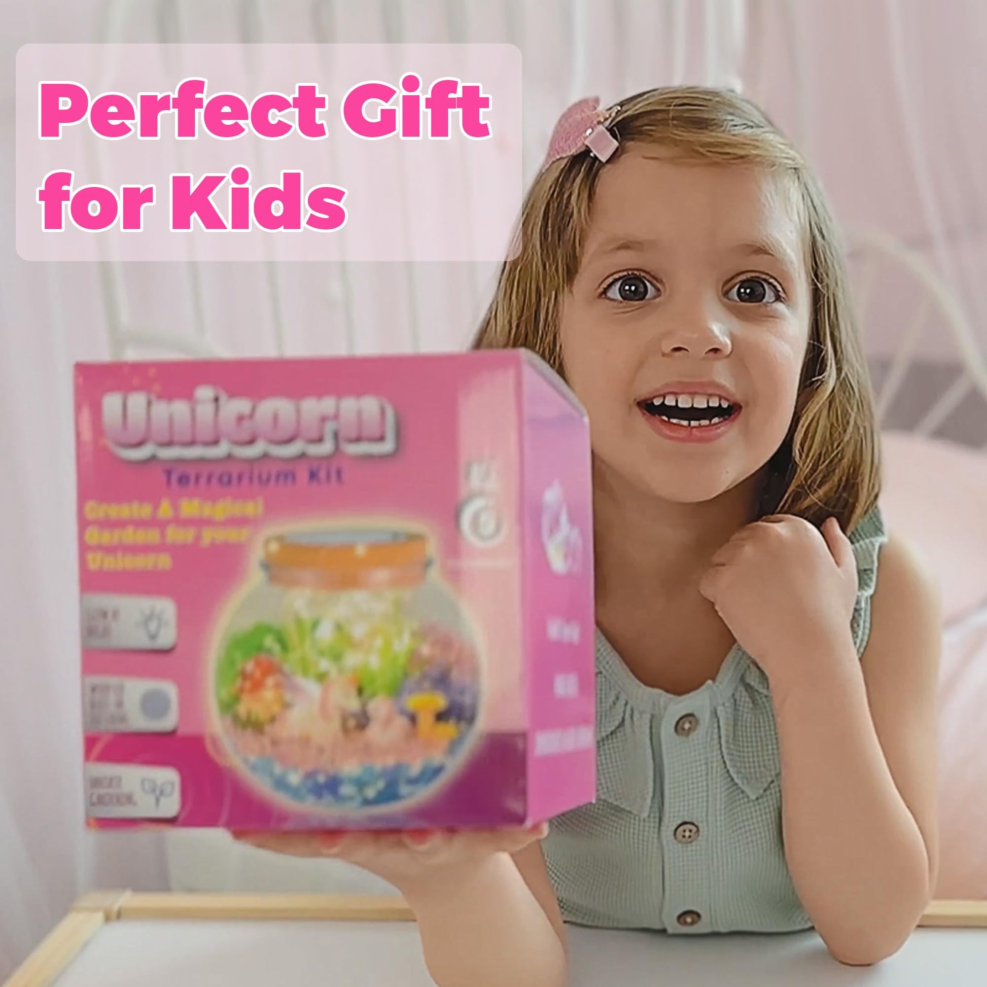 Unicorn Gifts for Girls - Light up Unicorn Terrarium Kit for Kids - DIY Unicorn Arts & Crafts Toy - Birthday Gifts for Kids Age 5 6 7 8-12 Year Old