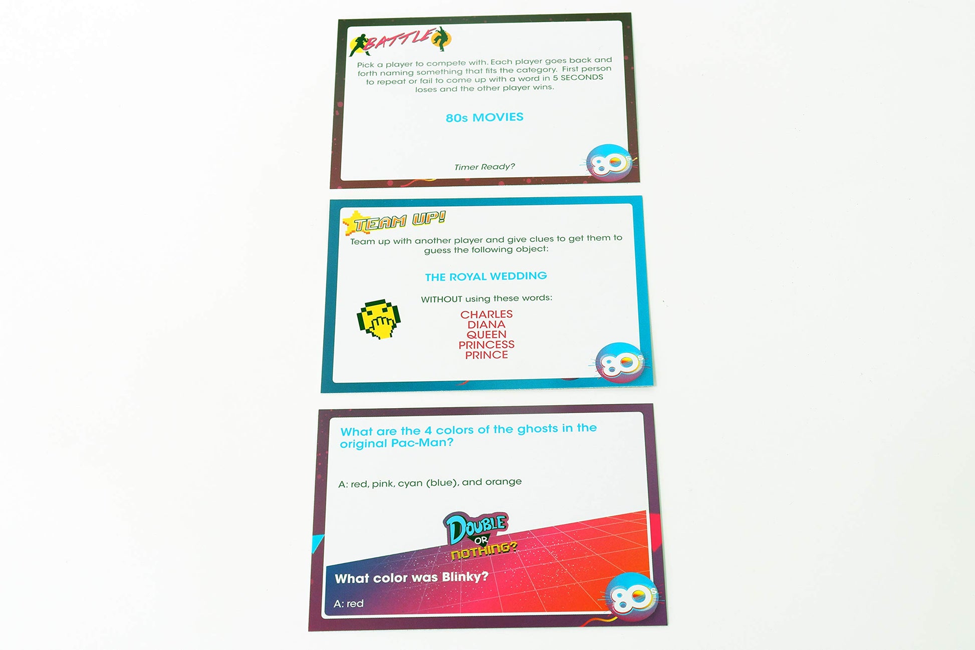 Buffalo Games 80s Pop Culture Trivia Card Game - 200 Trivia Cards, 30 Sec Timer & Guide - Adult Game Night - Portable Travel Quiz - Gen X Pop Culture