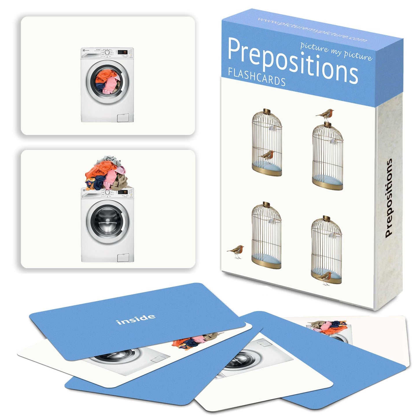 Picture My Picture Prepositions ABA Therapy Cards, 40 Real Photos, Age 3+