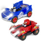 NKOK: Sonic CrossWorlds Super Race Set - Sonic & Knuckles - 2 Slot Car Character Vehicles, Figure-8 Track, Lap Counter, Controllers, Licensed, Kid 5+