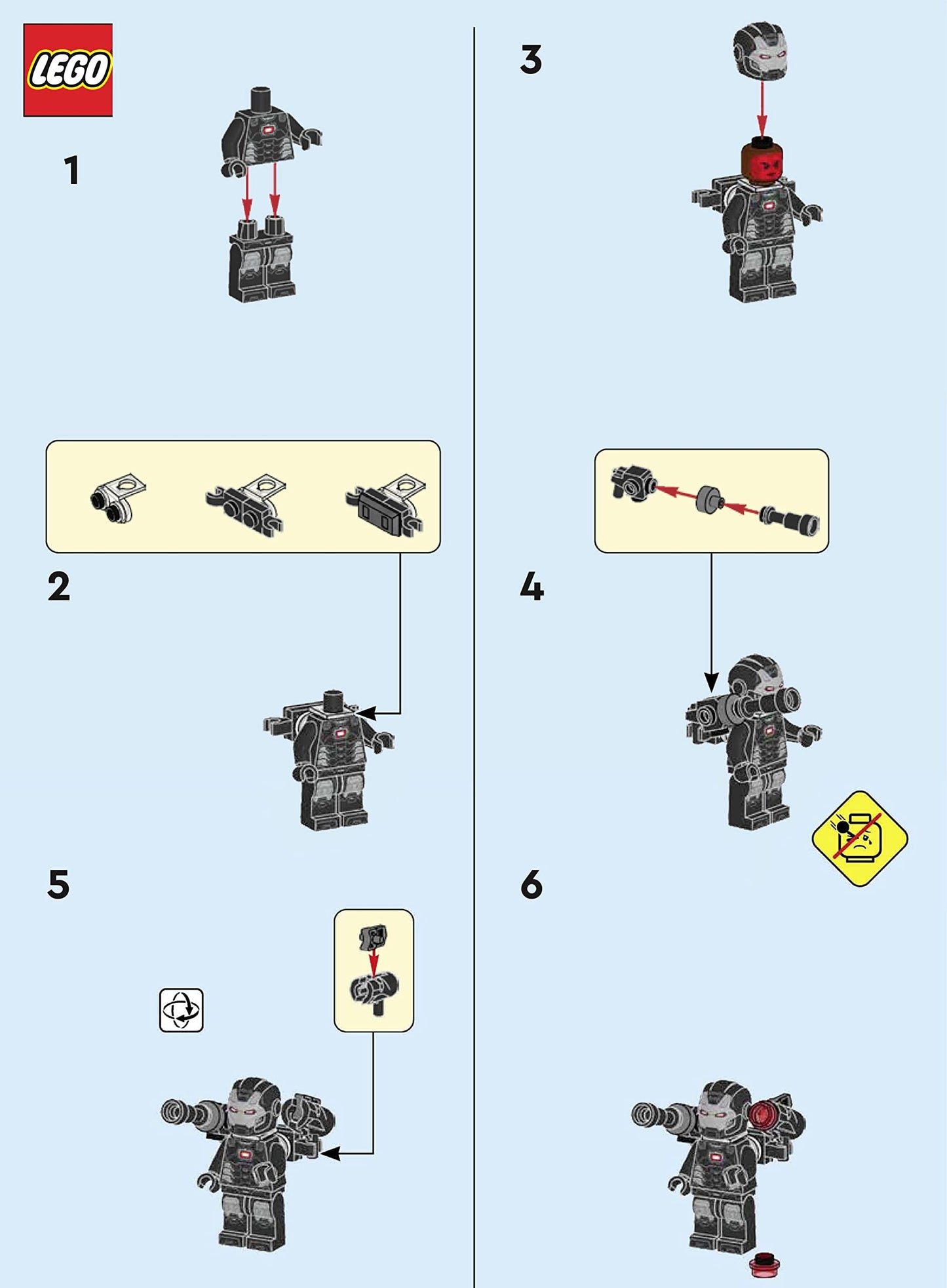 LEGO Marvel Super Heroes Avengers Infinity War Minifigure - War Machine with Blasters Foil Pack
