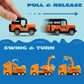 JOYIN 20PCS Die Cast Pull Back Cars, Metal Toy Cars, Car Toys Bulk, Vehicle Set for Toddlers, Kids Party Favors, Cake Toppers, Stocking Stuffers, Race