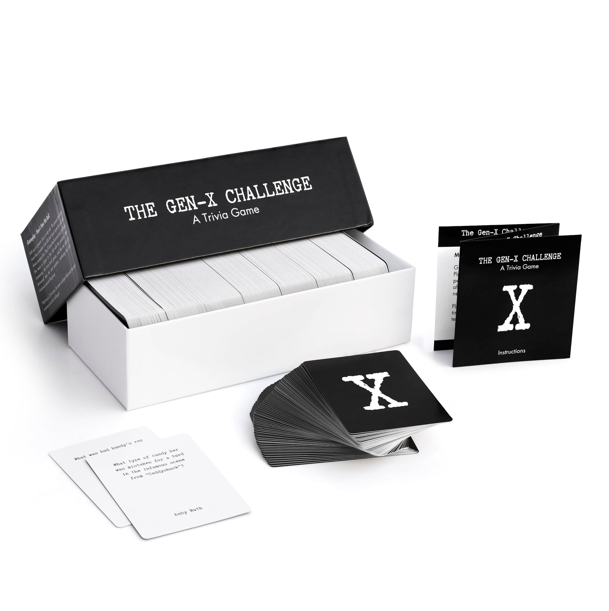 FAFO GAMES The Gen-X Challenge - 80s and 90s Trivia Card Game with 600 Trivia Cards - Pop Culture Trivia Game with Movies, Music, TV Shows - Ideal