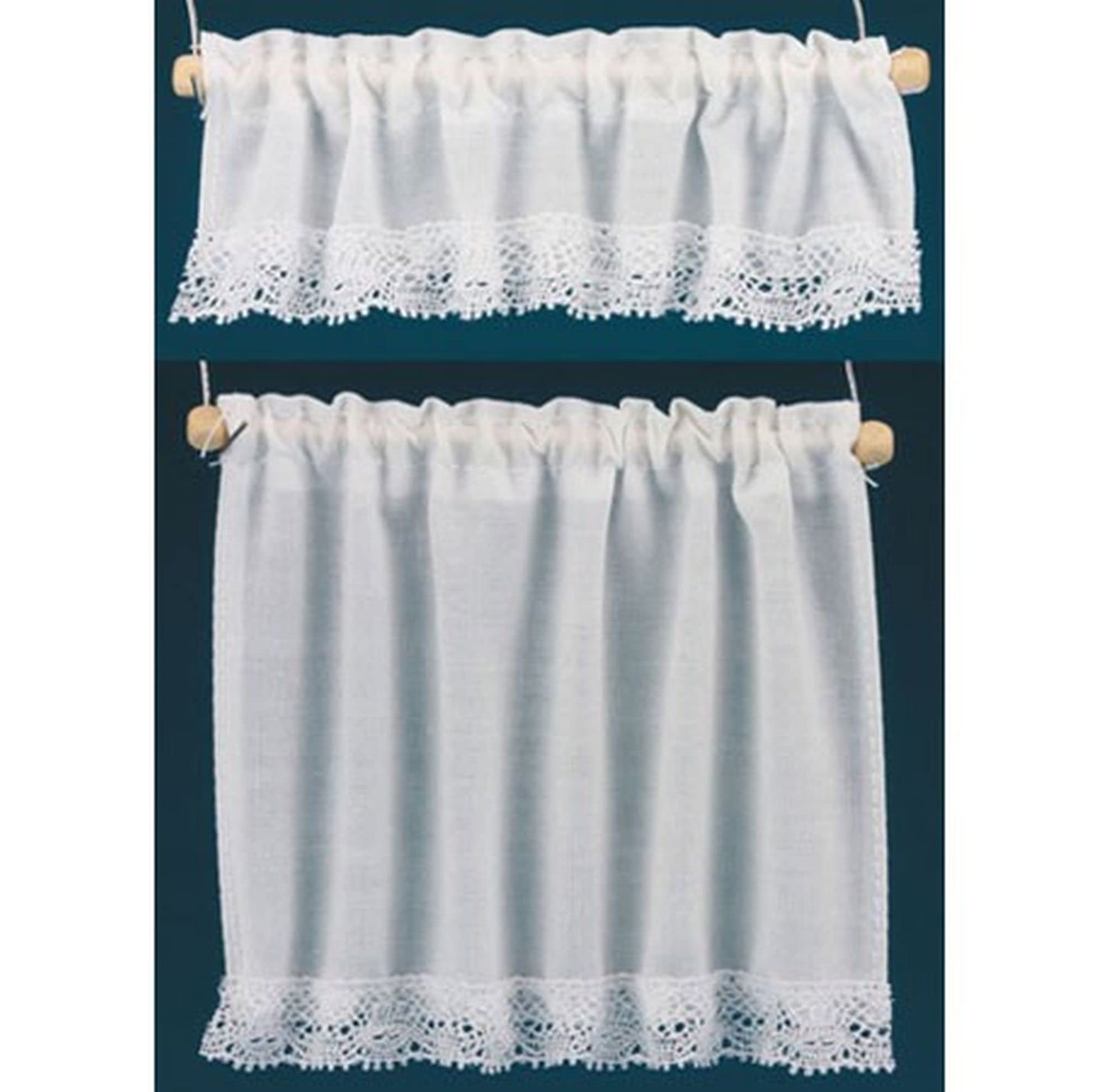 Dollhouse Miniature Cottage Curtains in White by Barbara O039;Brien