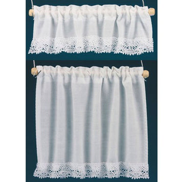 Dollhouse Miniature Cottage Curtains in White by Barbara O039;Brien