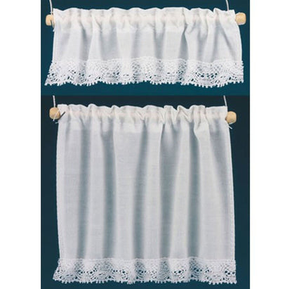 Dollhouse Miniature Cottage Curtains in White by Barbara O039;Brien