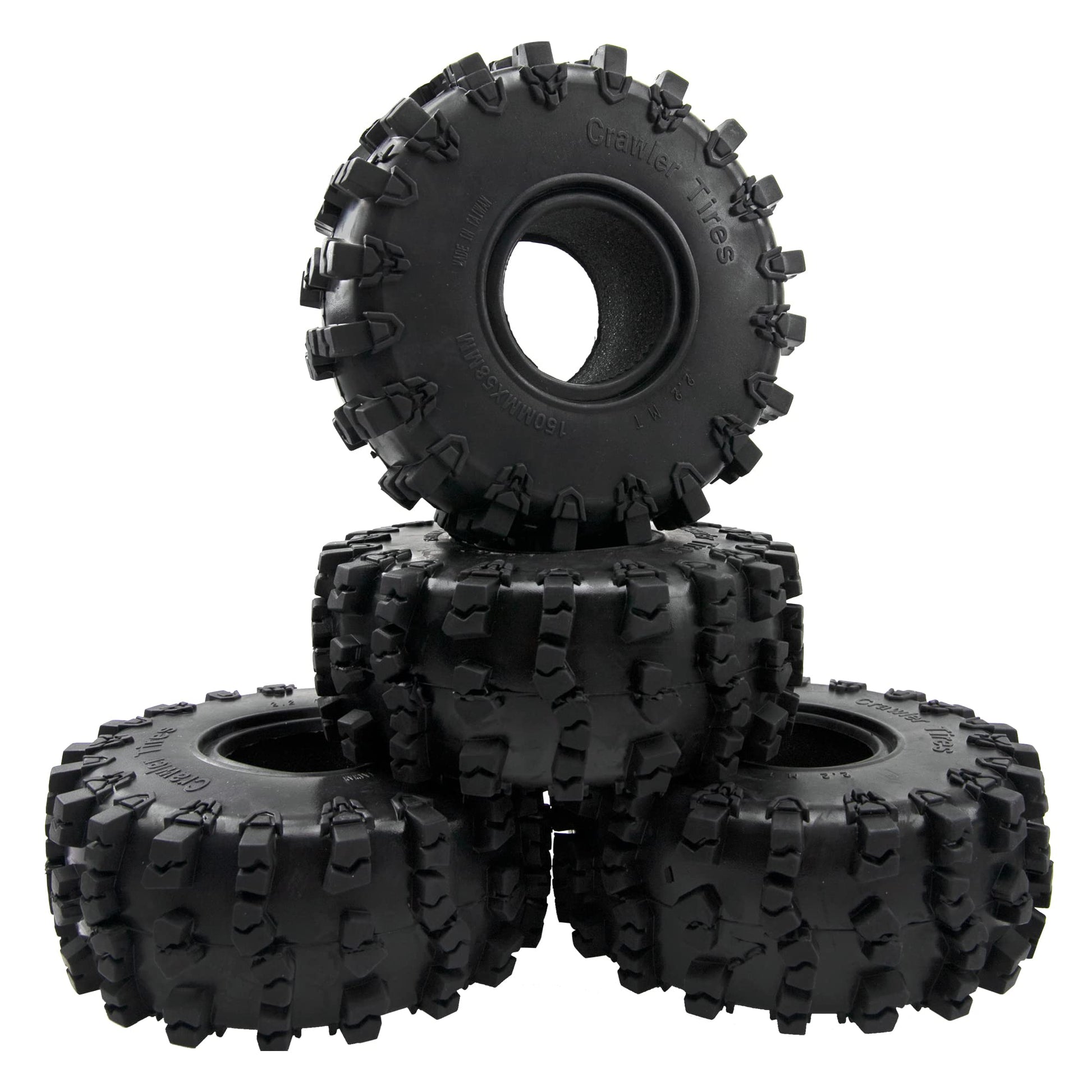 4Pcs ShareGoo Rubber 2.2" Crawler Mud Terrain Tires Super Grip Soft Tyre OD 148mm Compatible with Axial SCX10 90047 D90 TF2 Tamiya CC01 Traxxas TRX4