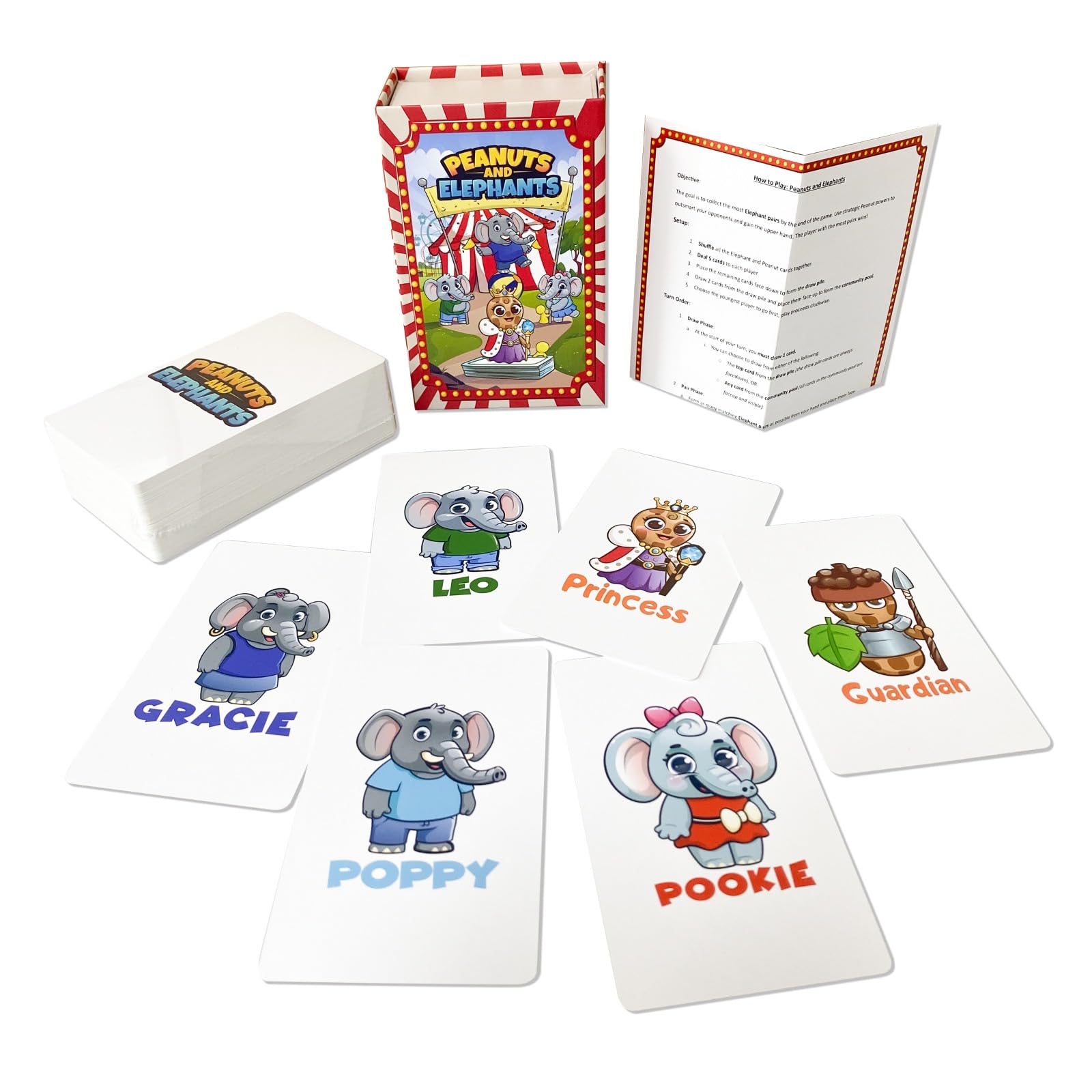 PEANUTS AND ELEPHANTS Card Game for Kids & Families