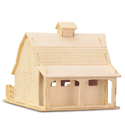 Puzzled Farm Barn 3D Wooden Barn Toy Building Kit for Kids and Adults - 3D Farm Set Kids Building Kit, Fun Educational DIY Woodworking Toys to Paint